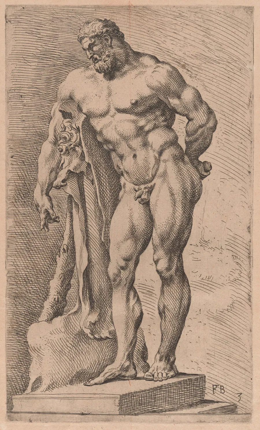 The Farnese Hercules, three-quarter view turned to left  [plate 3] by François Perrier
