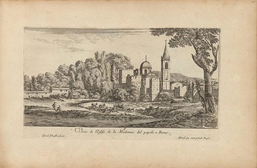 Veue de l'Eglise de la Madonna del popolo à Rome by Israël Silvestre