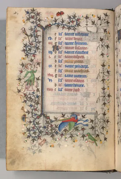 Hours of Charles the Noble, King of Navarre (1361-1425): fol. 2v, February