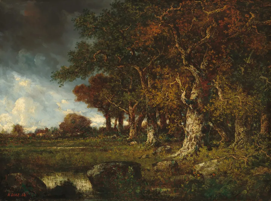 The Edge of the Forest at Les Monts-Girard, Fontainebleau by Narcisse Diaz de la Peña