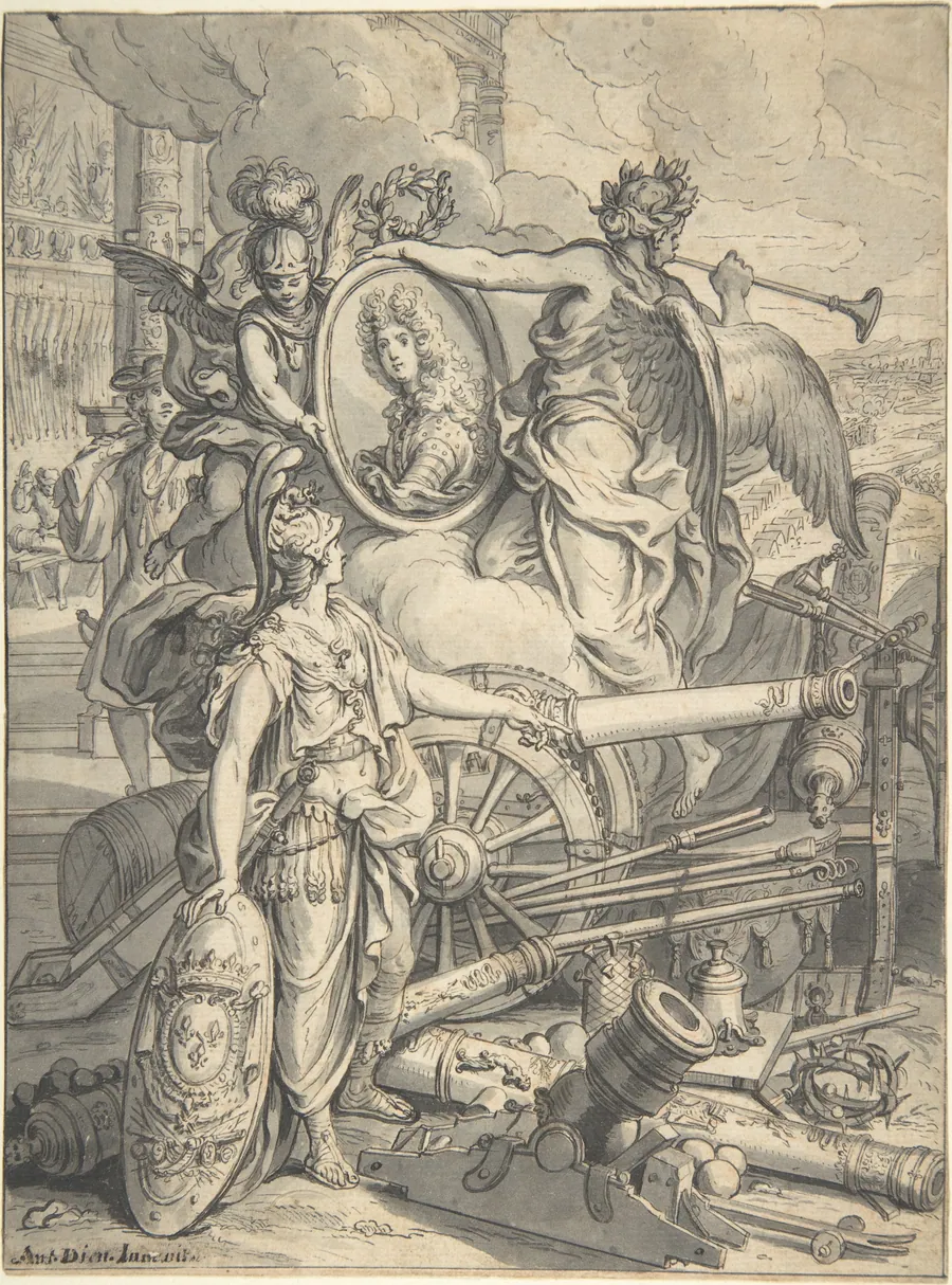 Allegorical Homage to the Duc du Maine, Grand Maître de l'Artillerie by Antoine Dieu