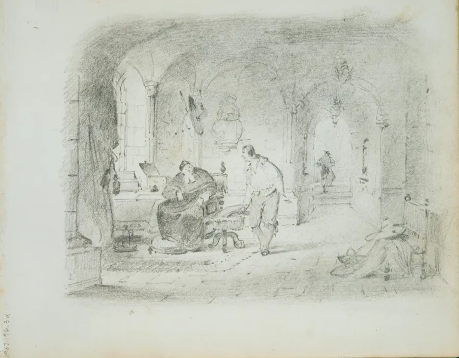 Study for "Gil Blas and the Archbishop" (from Sketchbook of Figure and Landscape Subjects) by Francis William Edmonds