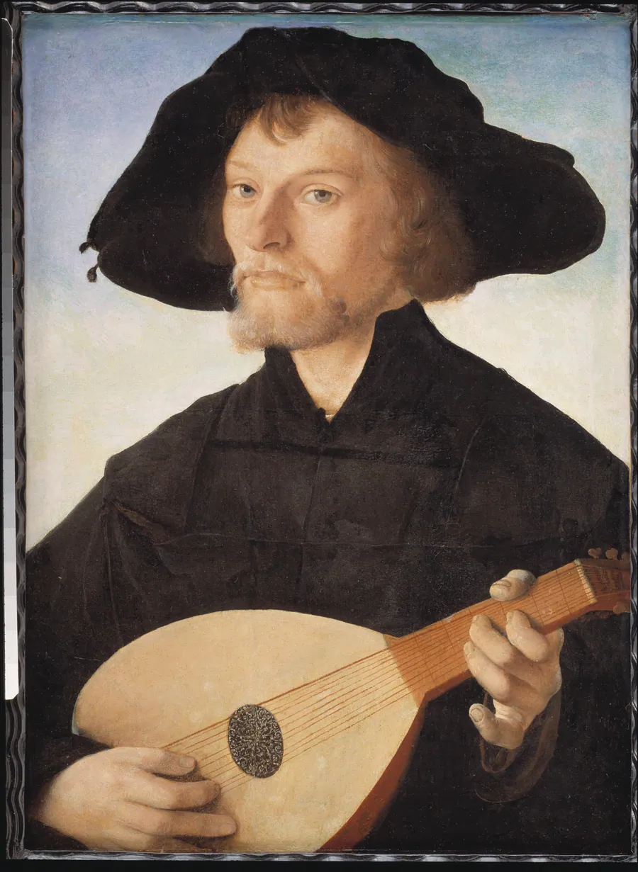 Portræt af en lutspiller by Jan van Scorel