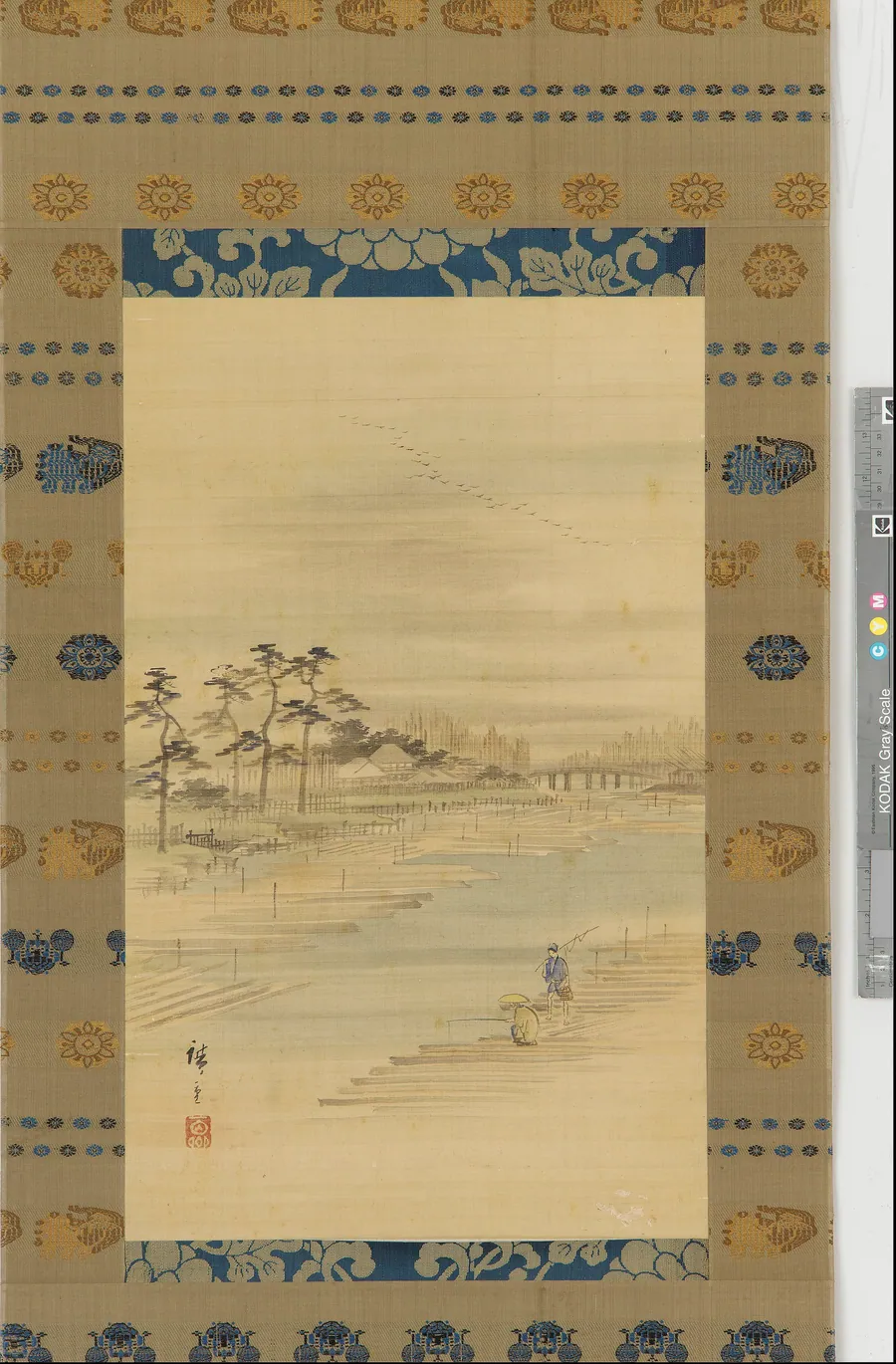 River-landscape: lumber yards and rafts by Utagawa Hiroshige II 歌川広重 二世 (1826-1869)