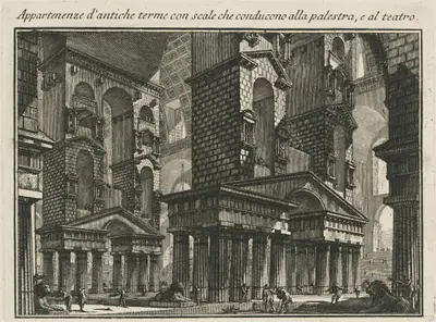 Appartenenze d'antiche terme con scale che conducono alla palestar, e al teatro