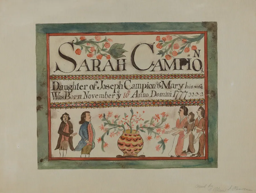 Pa. German Birth Certificate by Glenn Pearce