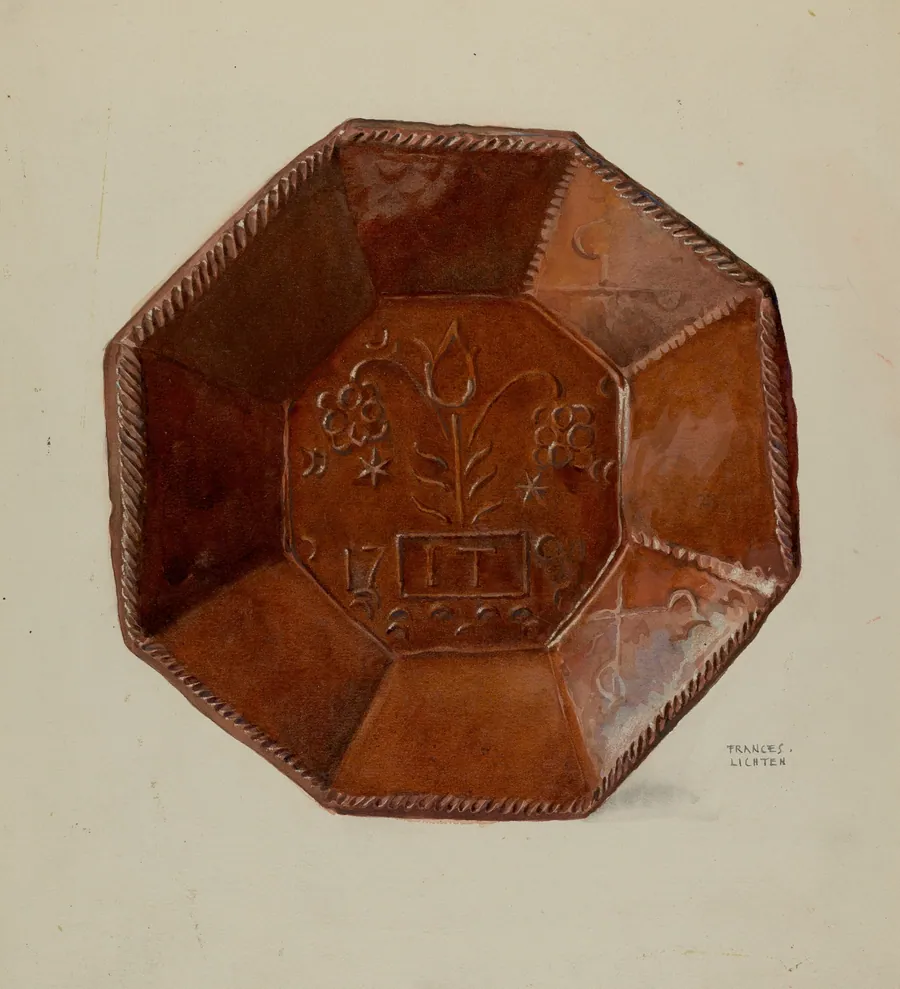 Pa. German Octagonal Dish by Frances Lichten