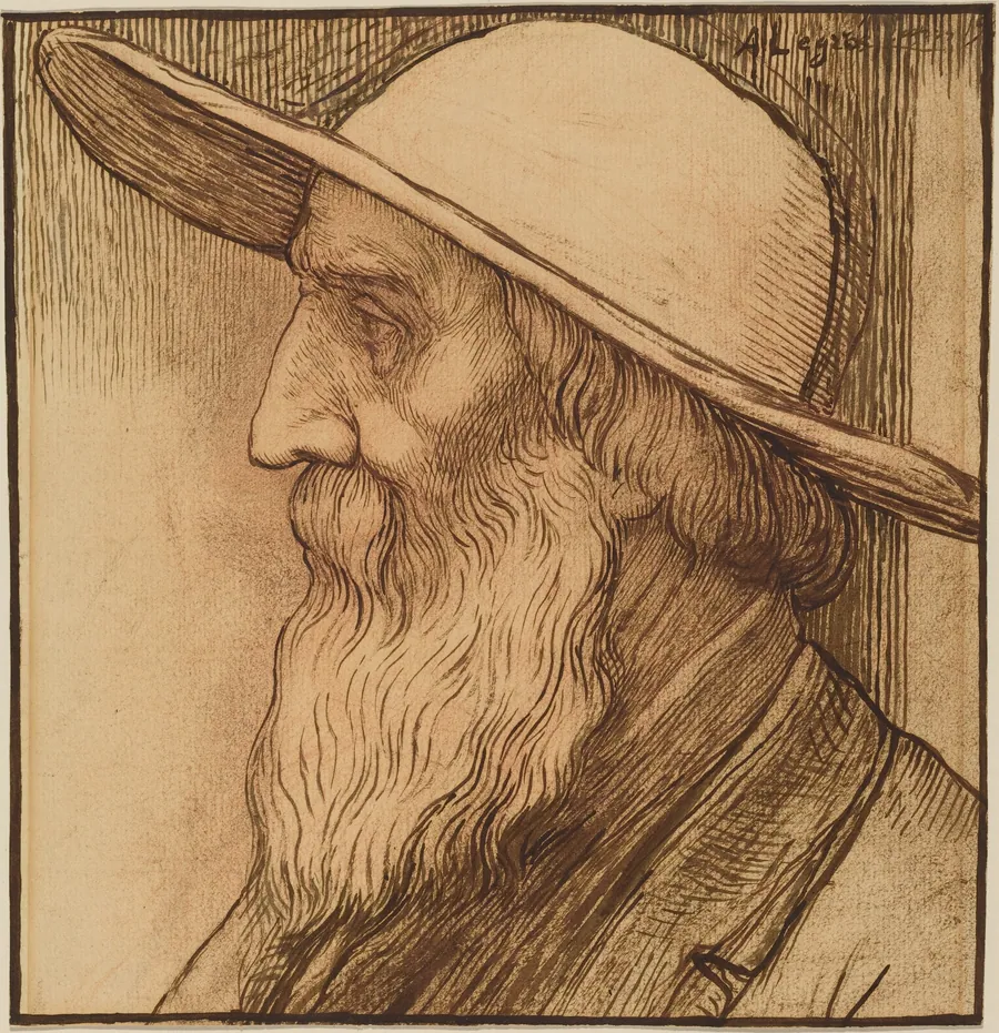 Head of an Old Man with a Wide-Brimmed Hat by Alphonse Legros