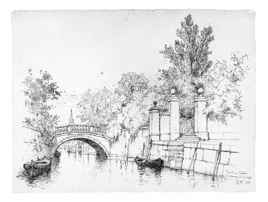 Giardini Publici, Fondamenta San Giuseppe, Venice by Andrew Fisher Bunner