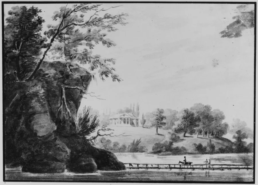 View of Morrisville, General Moreau's Country House in Pennsylvania, Possibly The Woodlands, Pennsylvania by Pavel Petrovich Svinin