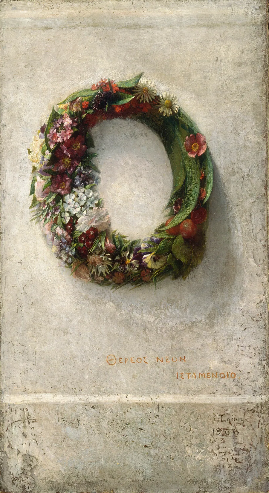 Wreath of Flowers by John La Farge, born New York City 1835-died Providence, RI 1910