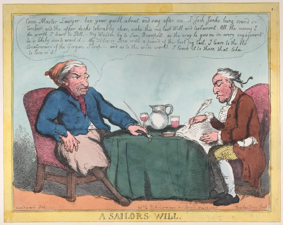 A Sailor's Will by Rudolph Ackermann, London