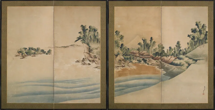 Mount Fuji and Enoshima by Katsushika Hokusai 葛飾北斎 (1760-1849)
