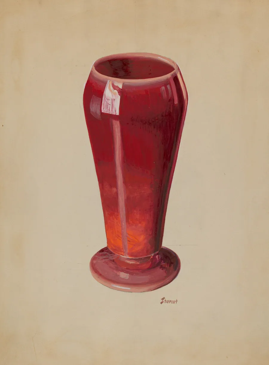 Vase (Red Opaque Glass) by Robert Stewart