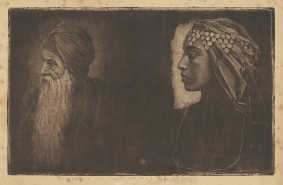 Salomon and Cleopatra by Henri-Charles Guérard