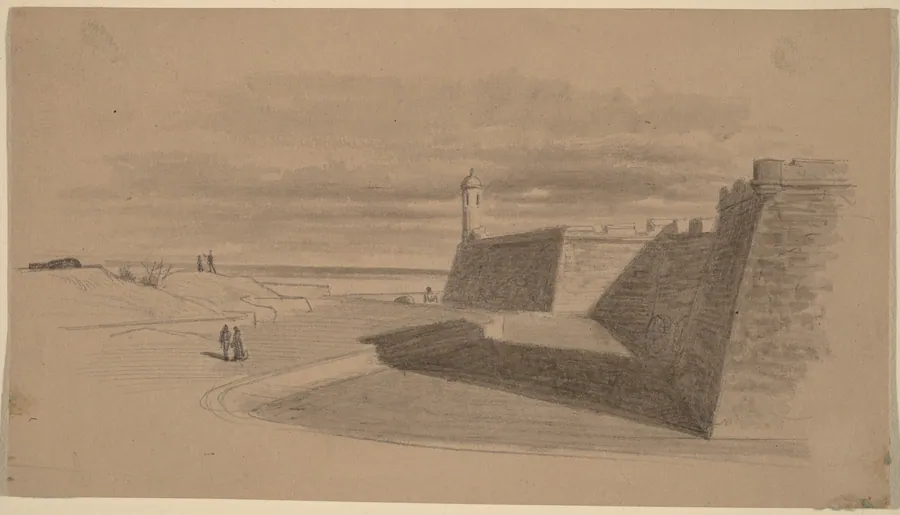 Moat at Fort Marion, Florida by James Wells Champney