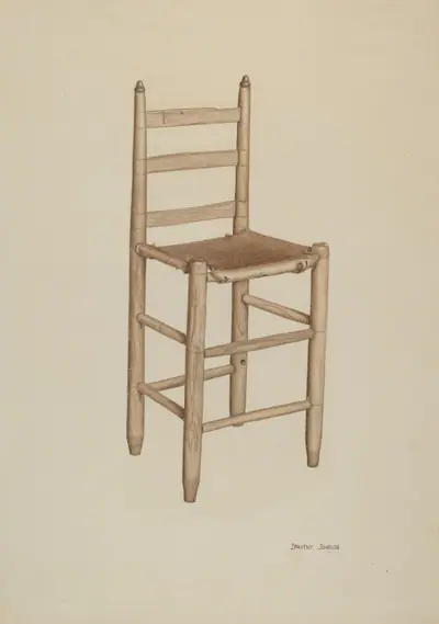 Hide-bottom High-seat Chair