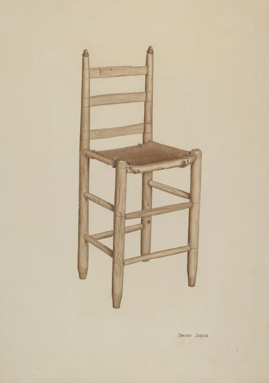 Hide-bottom High-seat Chair by Dorothy Johnson