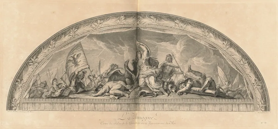 L'Allemagne Cintre du Salon de la Guerre du côté des appartemens du Roi (Germany, Center of the Salon of War next to the King's Chambers) [pl. 37] by Jean-Baptiste Massé
