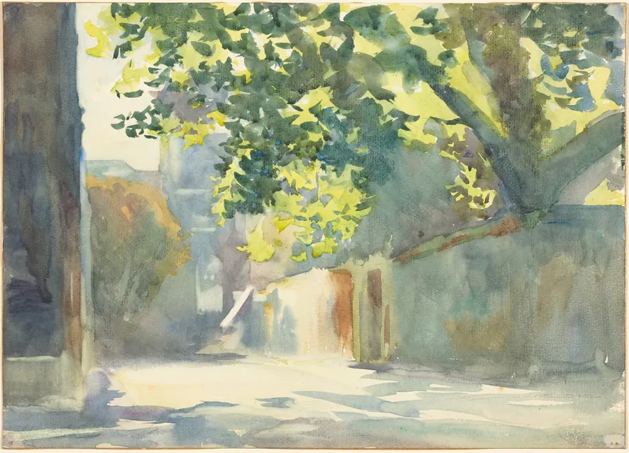 Sunlit Wall Under a Tree by John Singer Sargent