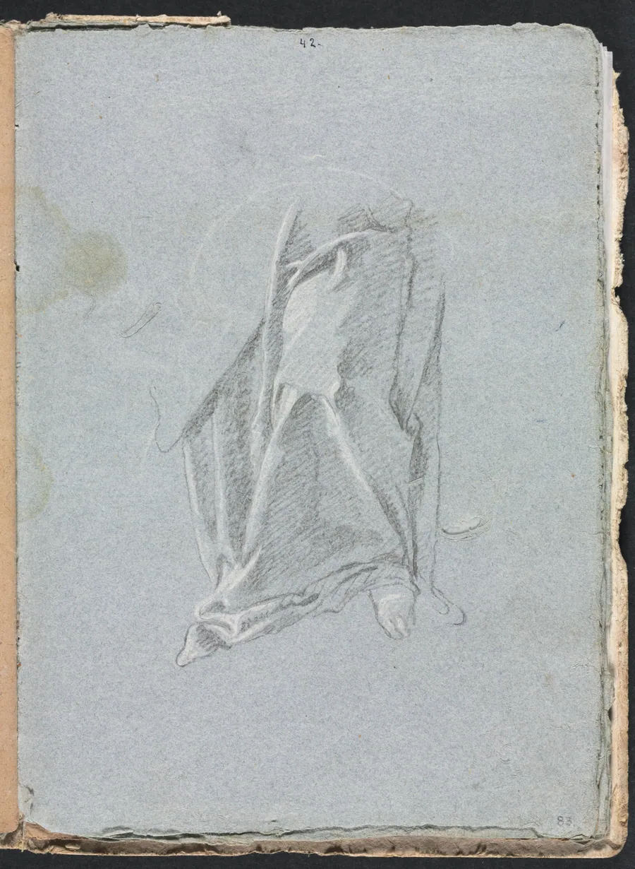Verona Sketchbook: Drapery with foot (page 83) by Francesco Lorenzi