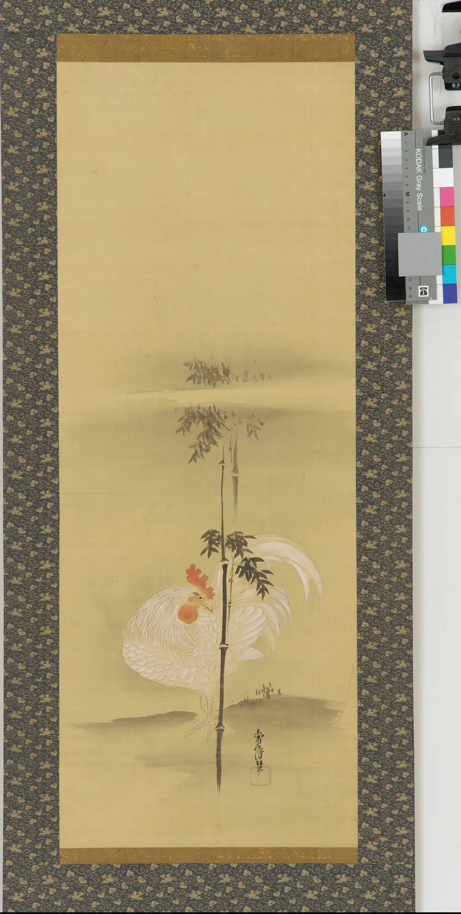 Cock and bamboo by Kano Tsunenobu 狩野常信 (1636-1713)
