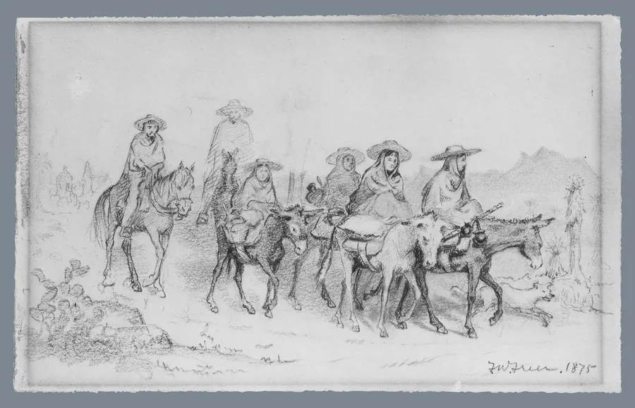 Mexicans Travelling in the Desert by Frederick Warren Freer