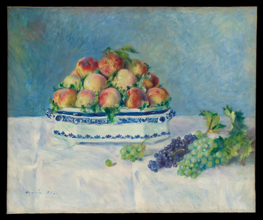 Still Life with Peaches and Grapes by Auguste Renoir