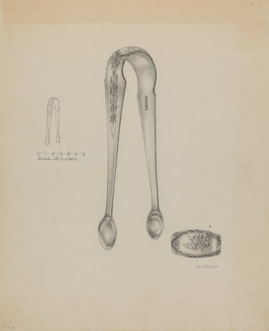 Silver Sugar Tongs by Grace Halpin