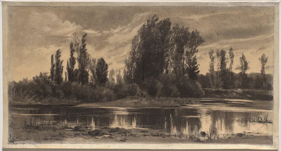 Gust of Wind on the Poplars by Auguste Allongé
