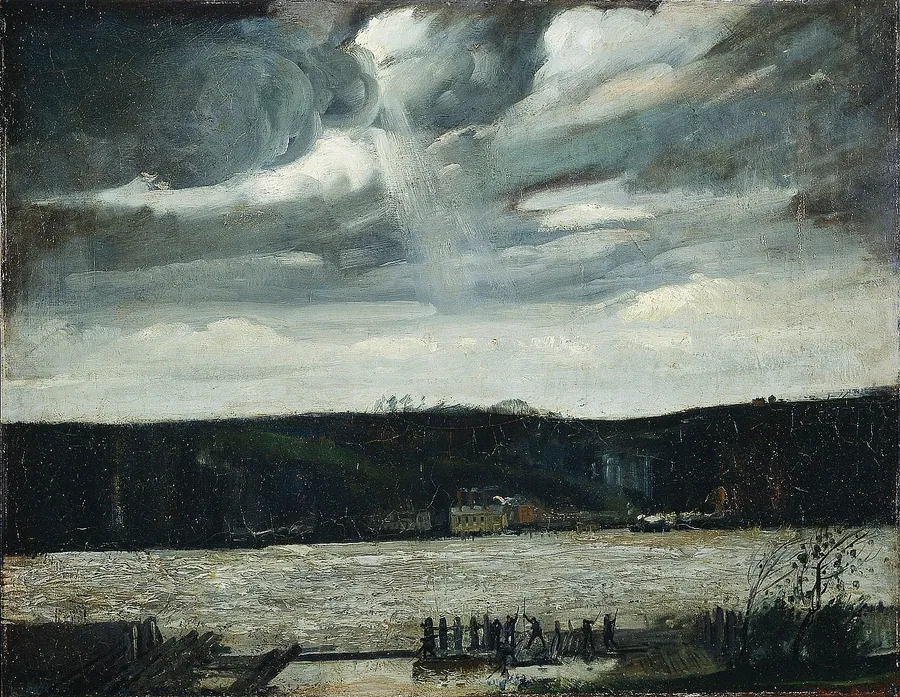 A Cloudy Day (Hudson River: Coming Squall) by George Wesley Bellows, American, b. Columbus, Ohio, 1882–1925