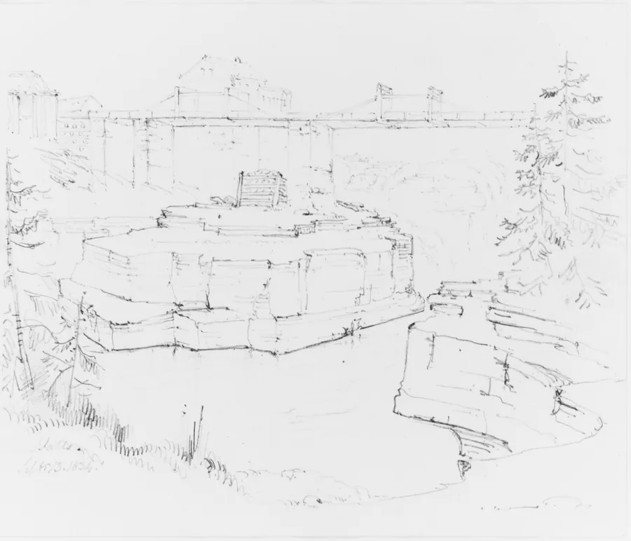 Glen's Falls (from Sketchbook) by John William Casilear