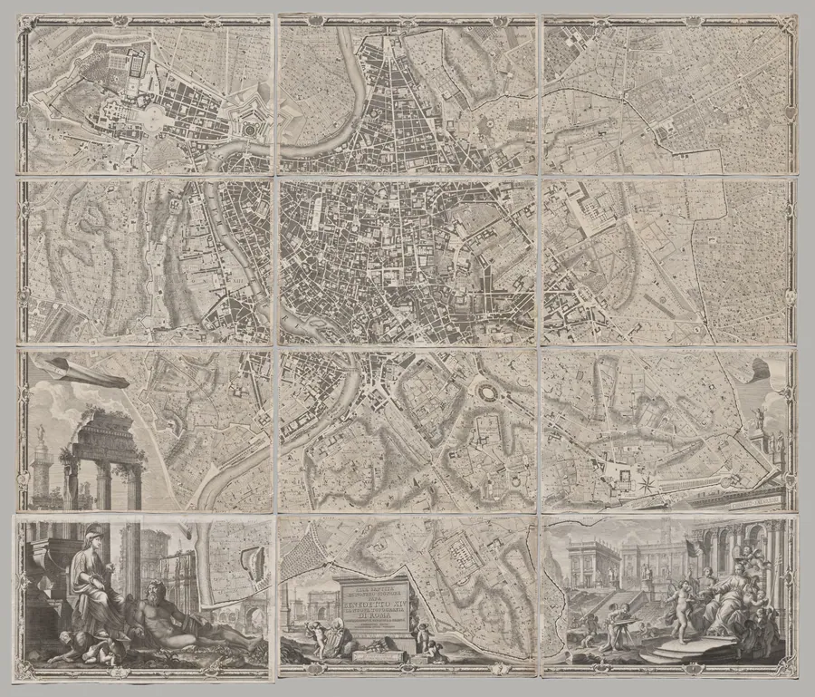 Nuova pianta di Roma data in luce da Giambattista Nolli l’anno MDCCXLVII, known as La Pianta Grande di Roma by Giovanni Battista Nolli