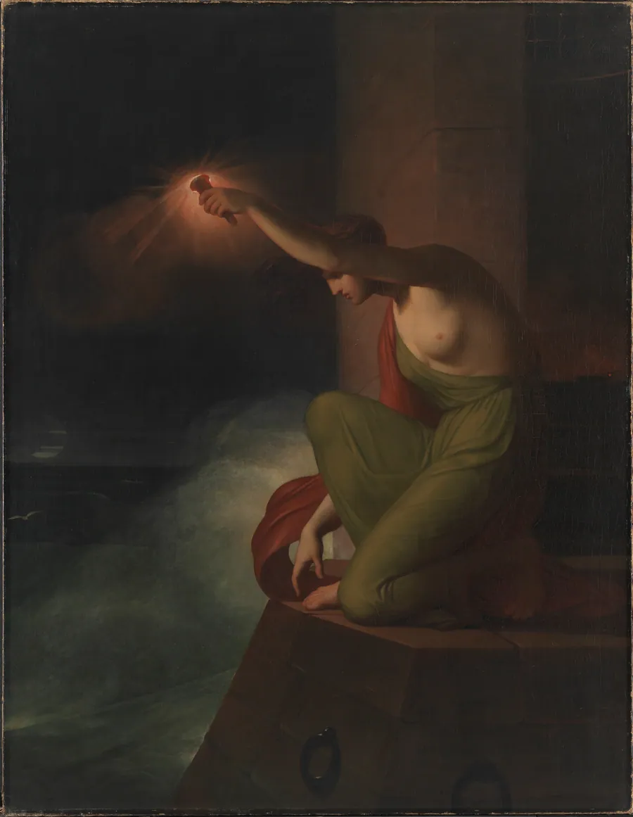 Hero ventende sin elsker Leander by C.F. Høyer