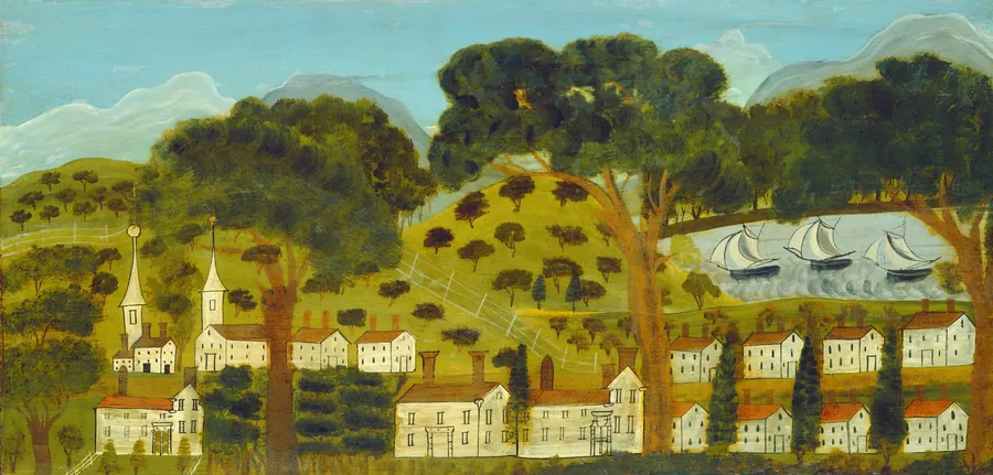 New England Village by American 19th Century