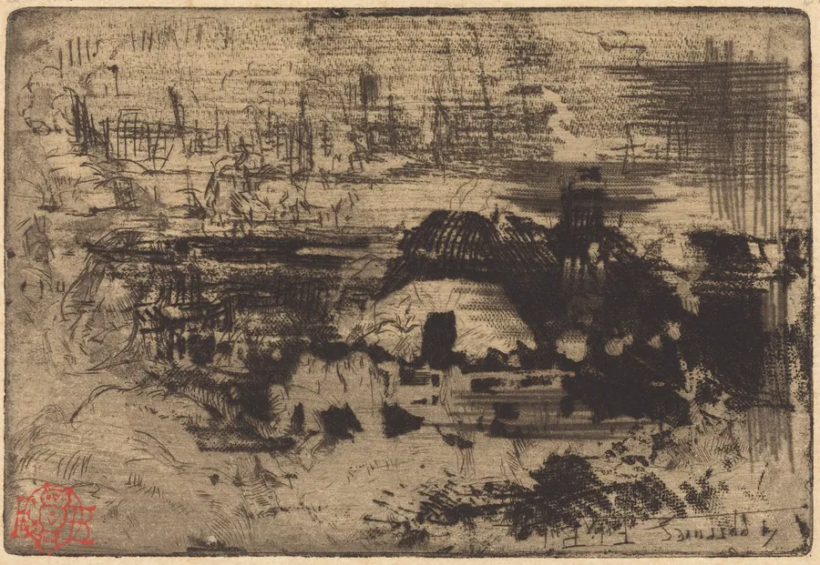 Chaumières anglaises (English Cottages) by Félix-Hilaire Buhot