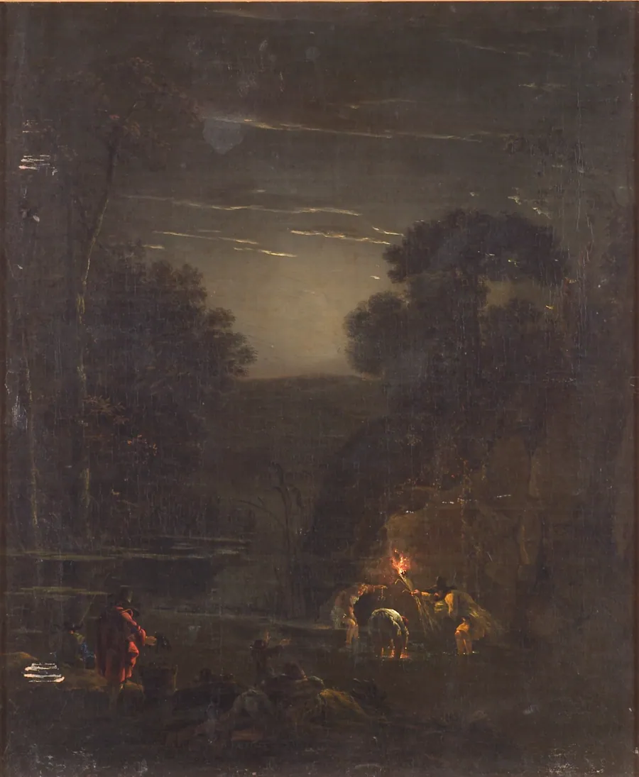 Krebsefangst om natten by Jan Asselijn