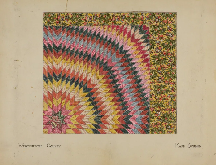 Quilt - "Rising Sun" by Maud Schmid