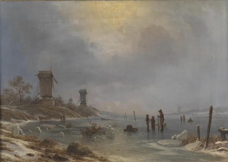 En vinterdag ved Elben by Georg Emil Libert