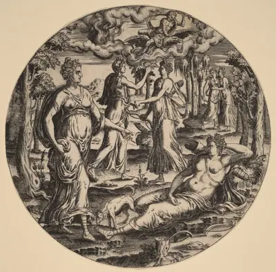 Diana and Her Nymphs in a Garden