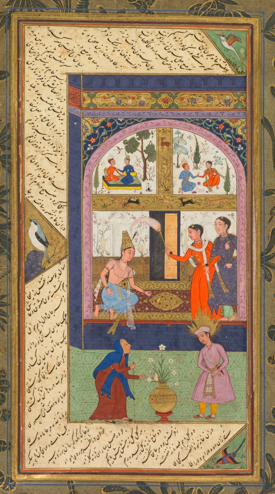 Folios A and B from the "Five Treasures" (Panj Ganj) of Jami by Mushfiq