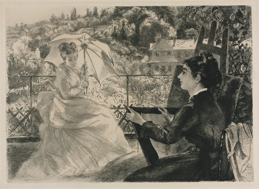 The Terrace of the Villa Brancas by Félix Bracquemond