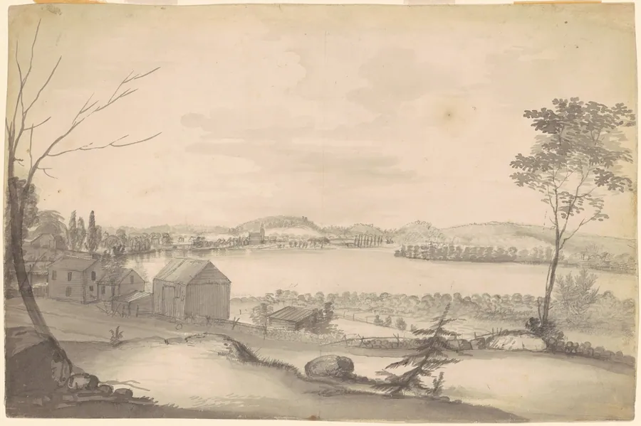 Study for "View of Springfield on the Connecticut River" by Alvan Fisher