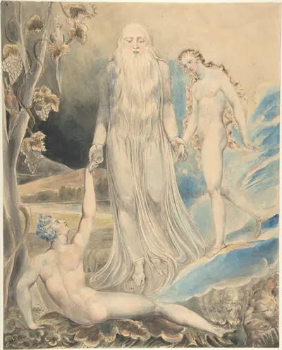 Angel of the Divine Presence Bringing Eve to Adam (The Creation of Eve: "And She Shall be Called Woman) (recto); Sketch for the same (verso)
