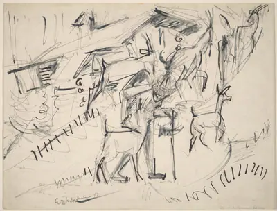 Goatherd with Goats