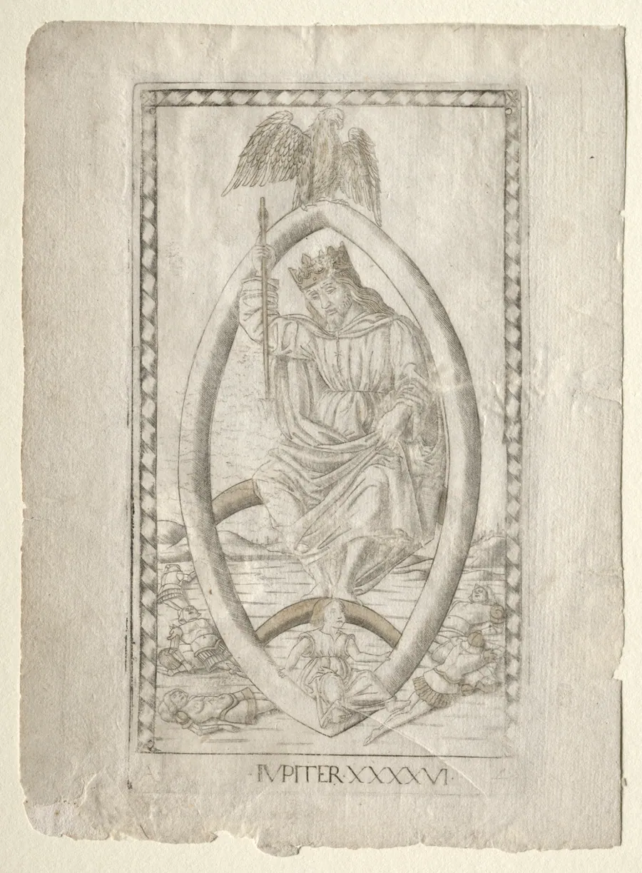 Jupiter (from the Tarocchi, series A:  Firmaments of the Universe, #46) by Master of the E-Series Tarocchi