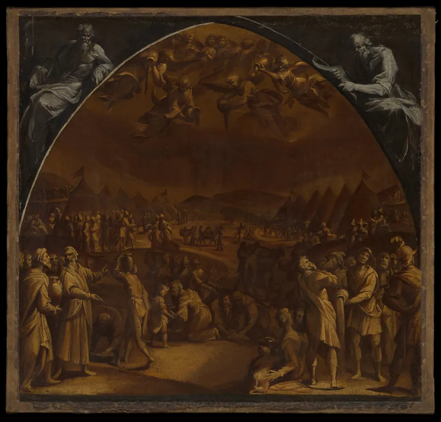 The Gathering of Manna by Aurelio Lomi