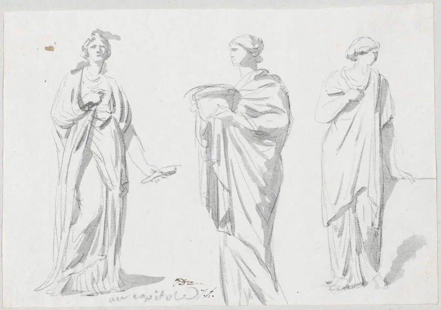 A Muse and Two Female Figures by Jacques-Louis David