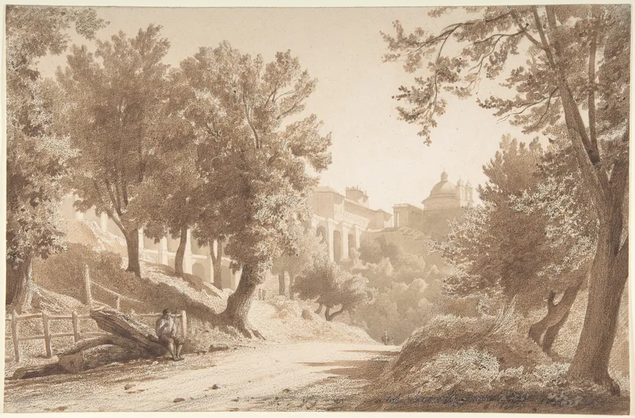 View of Ariccia by Jean-Achille Benouville