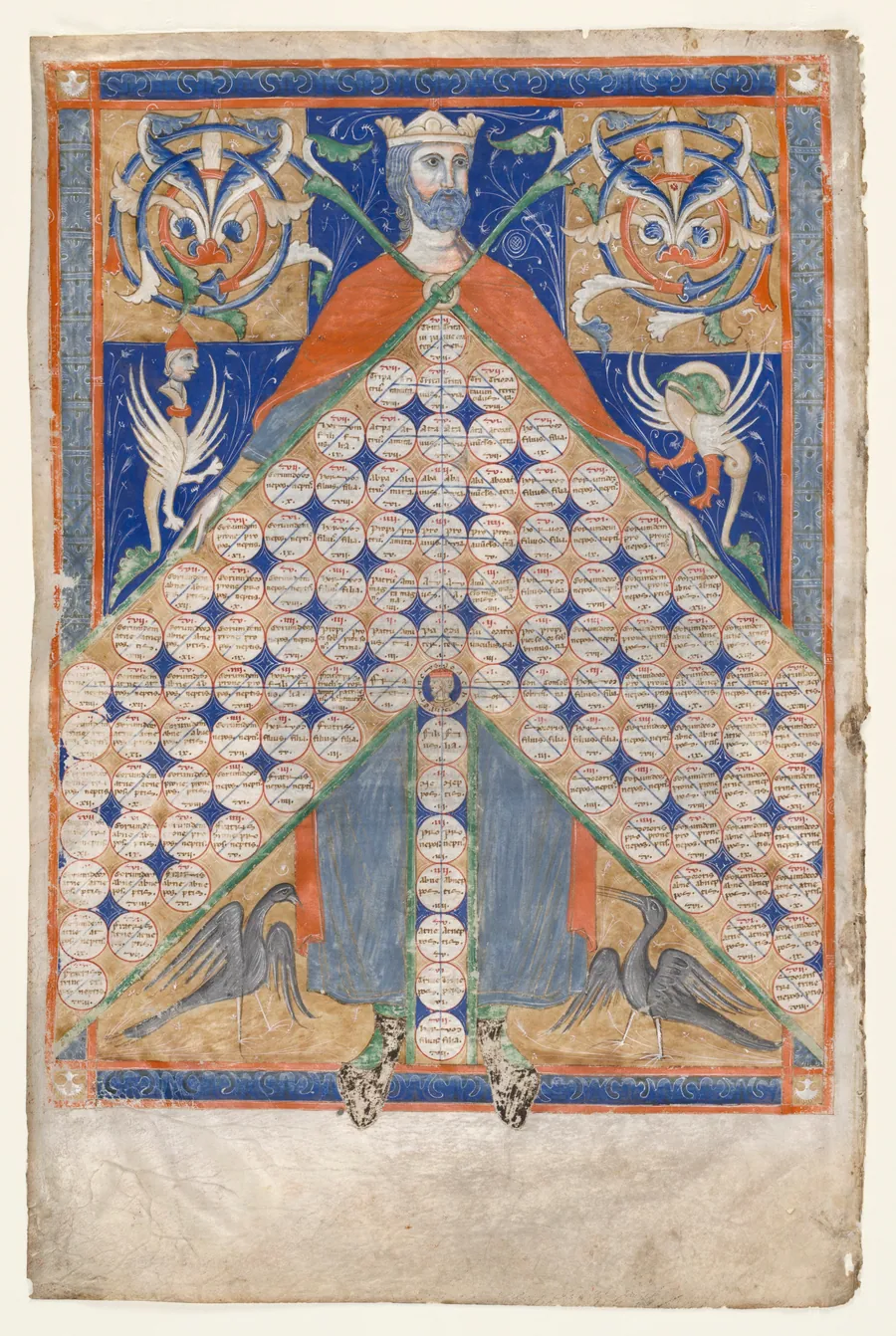 Leaf from Gratian's Decretum: Table of Consanguinity